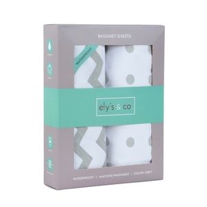 Ely’s & Co Gray White Waterproof Bassinet Sheets